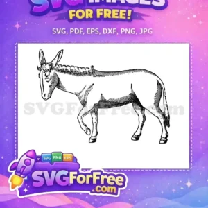 Free Black Outline Donkey Free Walking Pose Shrek Free SVG