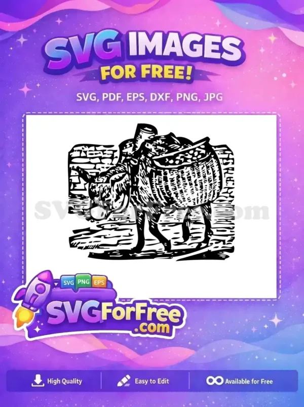 Free Rustic Farm Donkey Free Loaded Outline Shrek Donkey Free SVG