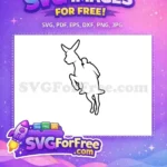 Free Jumping Black Outline Free Shrek's Iconic Donkey Character Free SVG - Instant Download