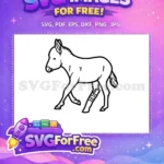 Free Baby Donkey Free Outline Leg Cast Farm Animal Free SVG - Instant Download