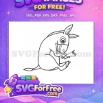 Free cute sitting expression Free white outline Shrek Donkey Free SVG - Instant Download