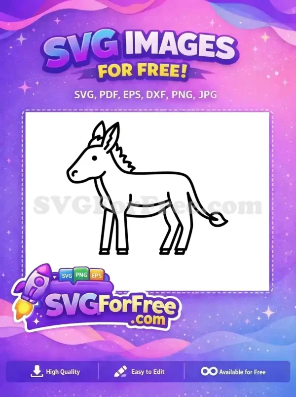 Free cute standing donkey Free friendly cartoon Shrek Free SVG