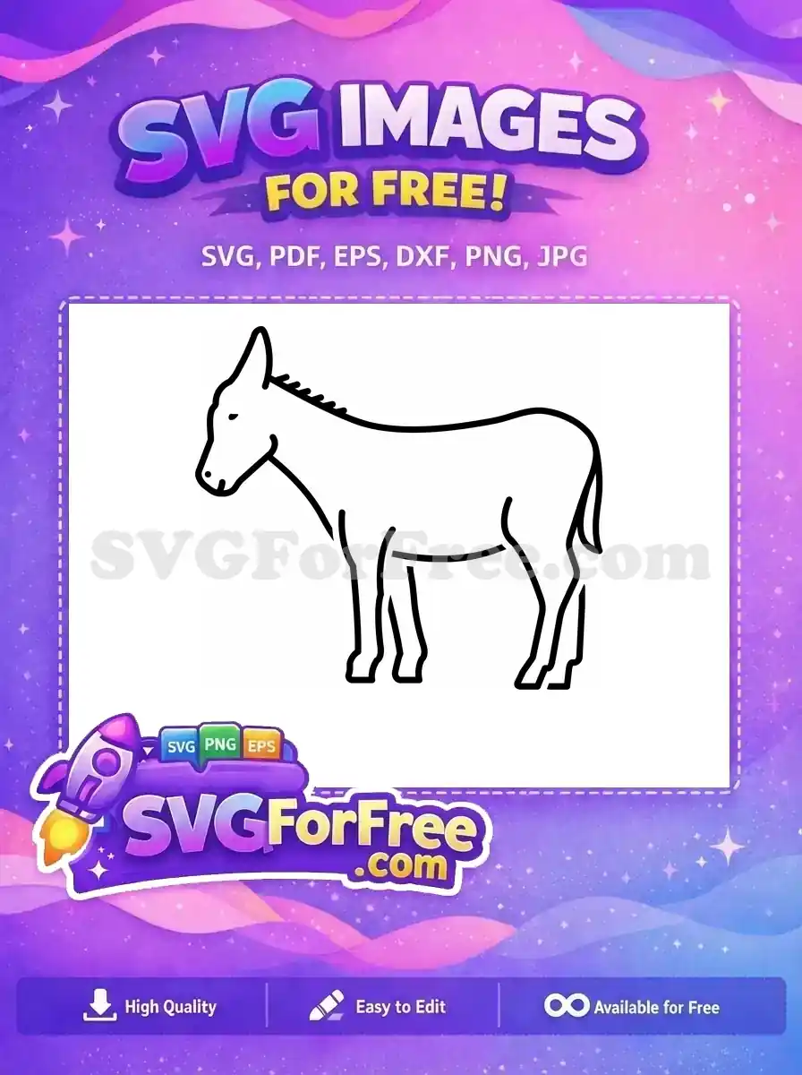 Free Happy Donkey Outline Free Vector Art Shrek Free SVG