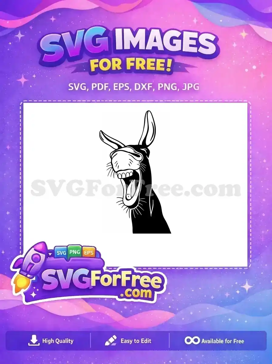 Free Happy Donkey Outline Free Iconic Ears Shrek Cartoon Free SVG