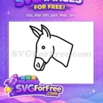 Free Simple Black Outline Free Cute Donkey Shrek Movie Free SVG 2 - Instant Download