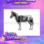 Free Detailed Black Outline Free Happy Smiling Donkey Shrek Cartoon Free SVG - Instant Download