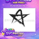 Free Grungy Black Star Free Doodle Decoration Artistic Design Free SVG - Instant Download