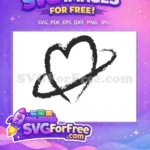 Free Distressed Black Hearts Free Doodle Decoration Love Free SVG - Instant Download