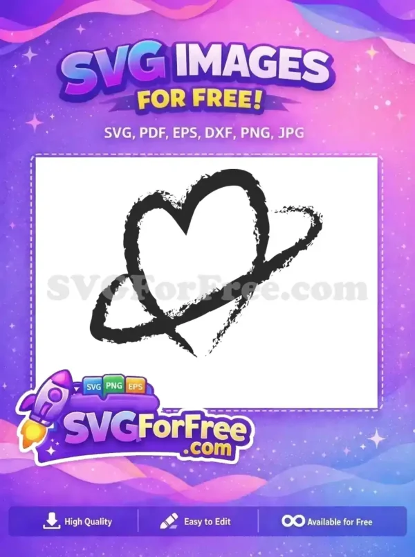 Free Distressed Black Hearts Free Doodle Decoration Love Free SVG