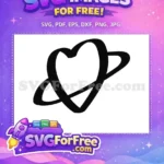 Free Black Abstract Heart Free Swirling Doodle Decoration Elements Free SVG - Instant Download