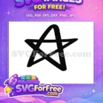 Free Doodle Black Star Free Hand Drawn Outline Decoration Elements Free SVG - Instant Download