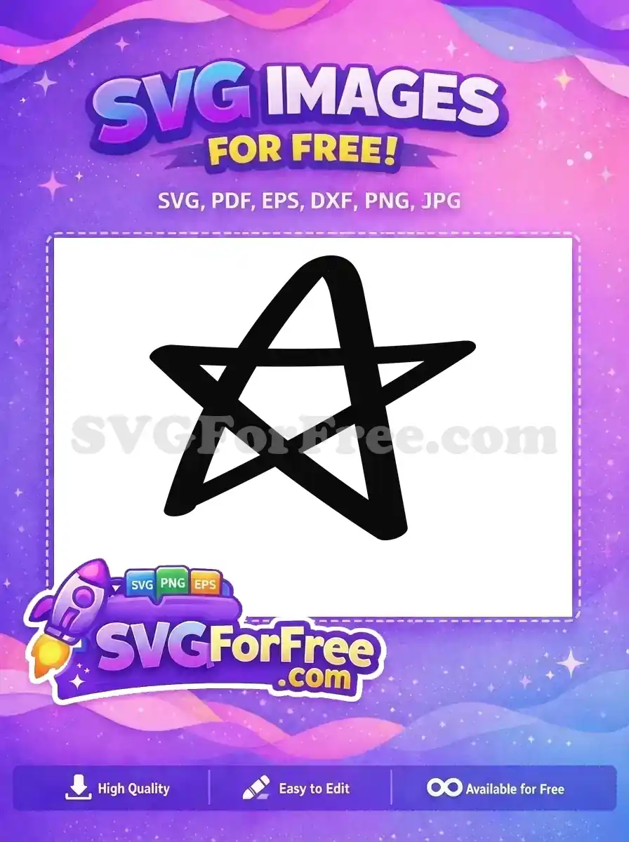 Free Doodle Black Star Free Hand Drawn Outline Decoration Elements Free SVG