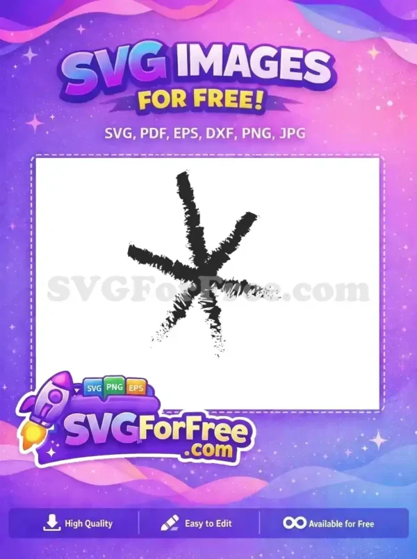 Free Textured Black Star Free Artistic Doodle Decoration Free SVG