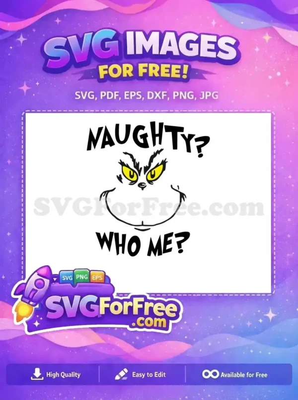 Free Grinch Yellow Eyes Free Naughty Dr Seuss Free SVG