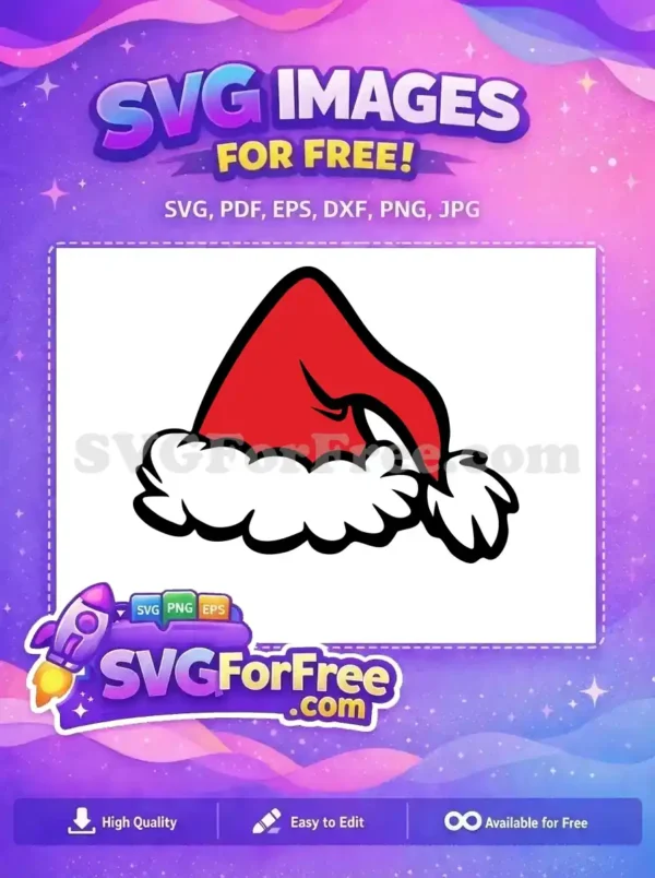 Free Red Santa Hat Free Fluffy Trim The Grinch Christmas Free SVG