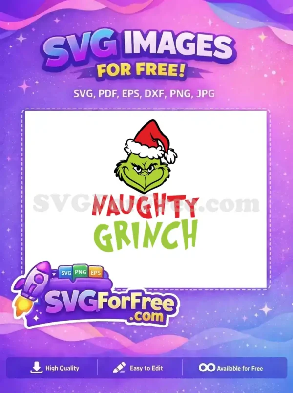 Free Grumpy Green Grinch Santa Hat Free Naughty Expression Dr Seuss Free SVG