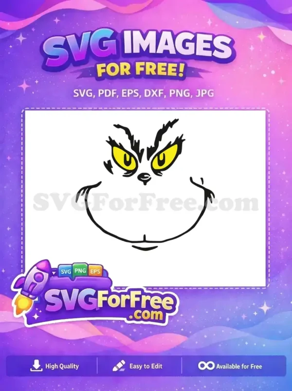 Free Angry Grinch Face Free Yellow Eyes Dr Seuss Free SVG