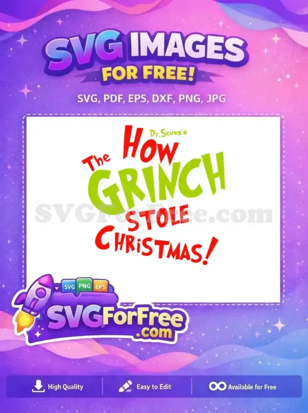 Free Dr Seuss Free colorful text Grinch Christmas Free SVG