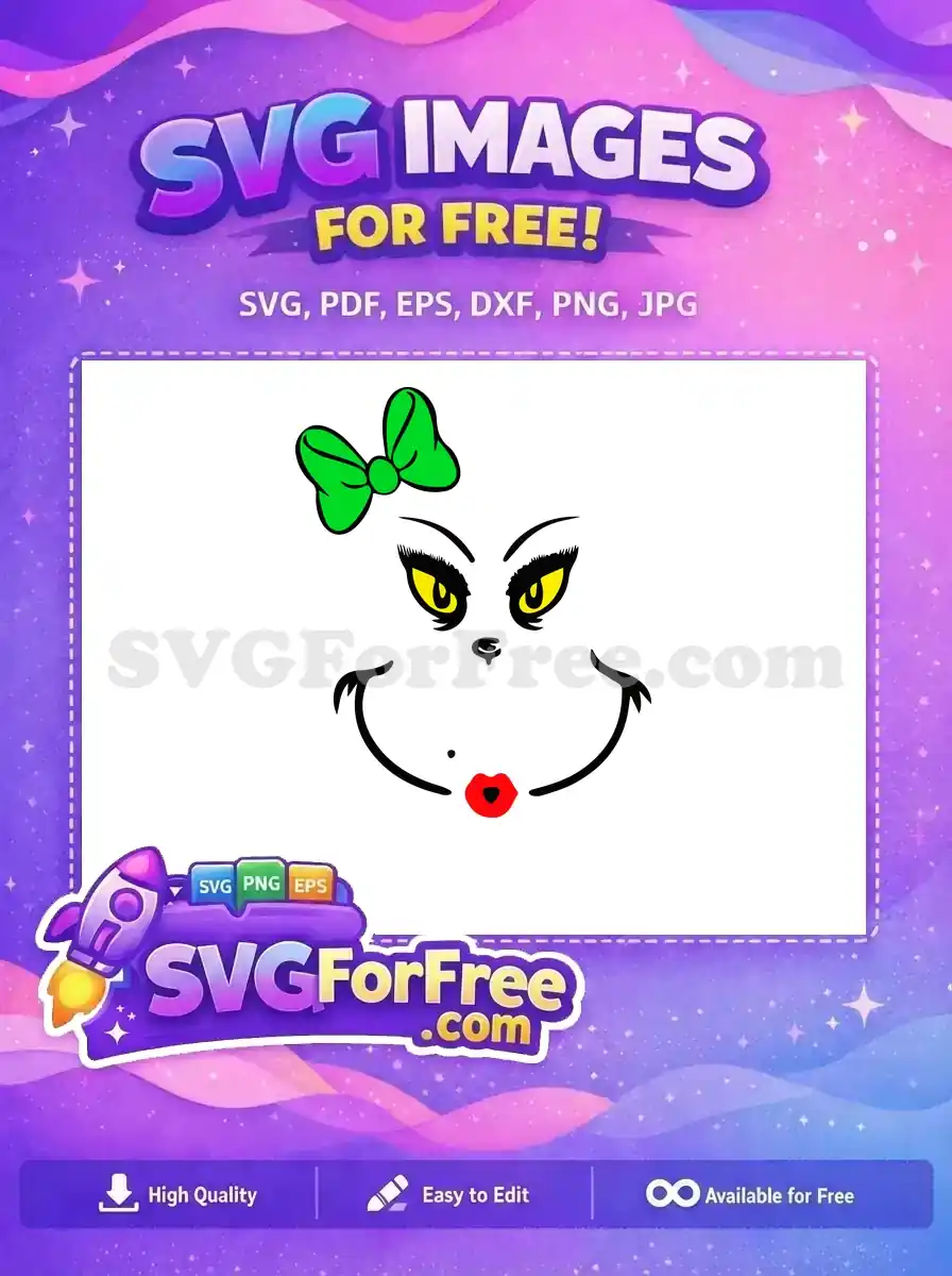 Free Bow Free Eyes Cindy Lou Dr Seuss Free SVG