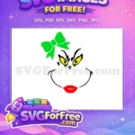 Free Grinch Face Free Green Bow Dr Seuss Free SVG - Instant Download