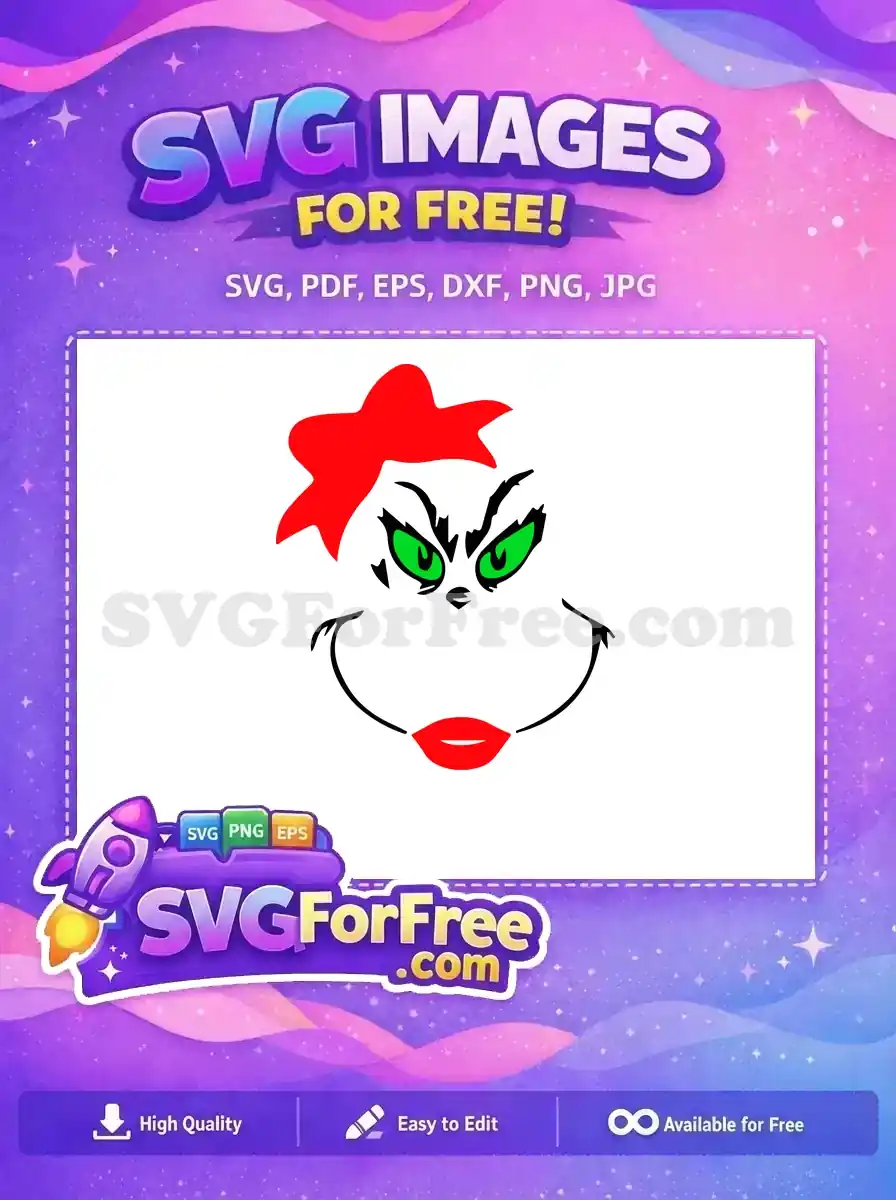 Free Angry Green Eyes Free Red Santa Hat Grinch Dr Seuss Free SVG
