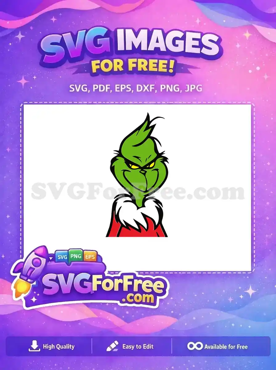 Free Smirking Green Free Red Coat Grinch Free SVG