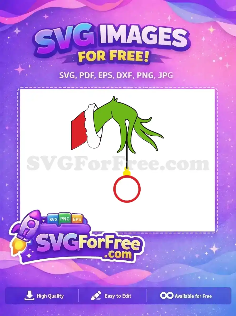 Free Grinch Santa Hand Free Red Ornament Dr Seuss Grinch Free SVG
