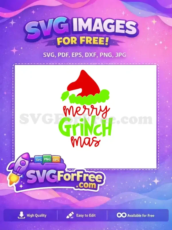 Free Red Santa Hat Free Merry Grinch Text Dr Seuss Christmas Free SVG