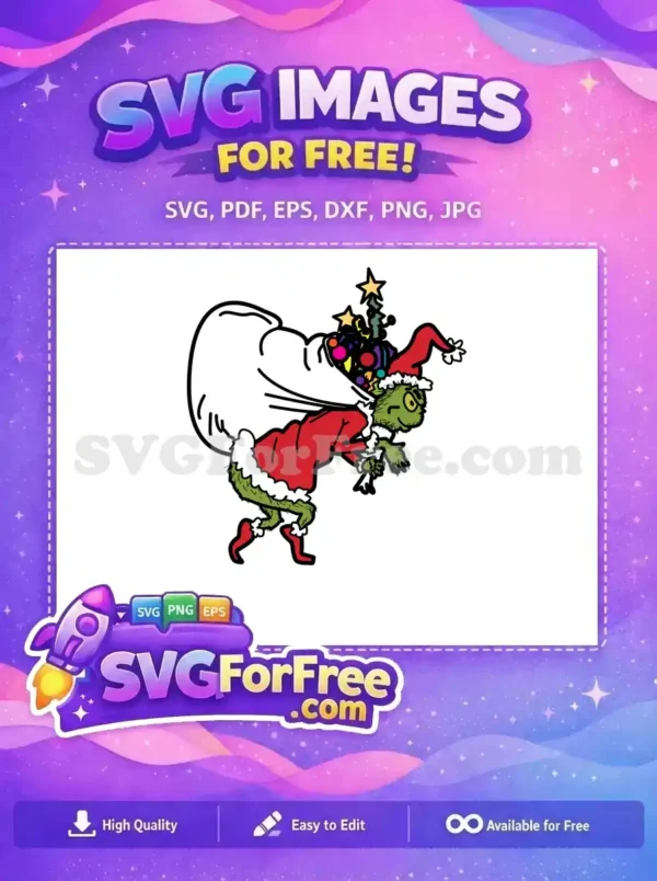 Free Sneaky Grinch Santa Suit Free Festive Gifts Dr Seuss Christmas Free SVG