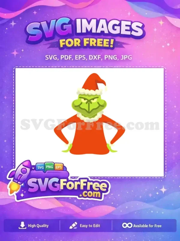 Free Mischievous Grinch Free Santa Outfit Dr Seuss Free SVG 1