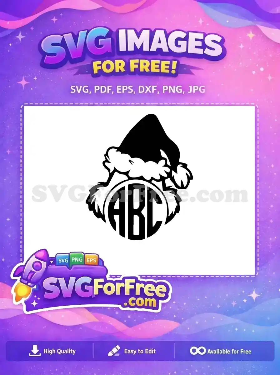 Free Grinch Santa Hat Free Monogram ABC Dr Seuss Christmas Free SVG