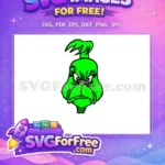 Free Angry Green Grinch Face Free Iconic Dr Seuss Free SVG - Instant Download