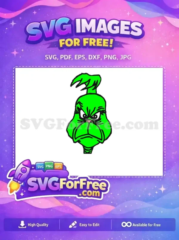 Free Angry Green Grinch Face Free Iconic Dr Seuss Free SVG Free Angry Green Grinch Face Free Iconic Dr Seuss Free SVG