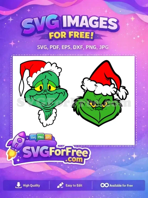 Free Sad Grinch Red Hat Free Angry Grinch Dr Seuss Christmas Free SVG