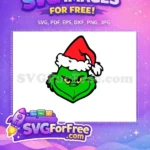 Free Mischievous Green Grinch Free Red Santa Hat Dr Seuss Free SVG - Instant Download