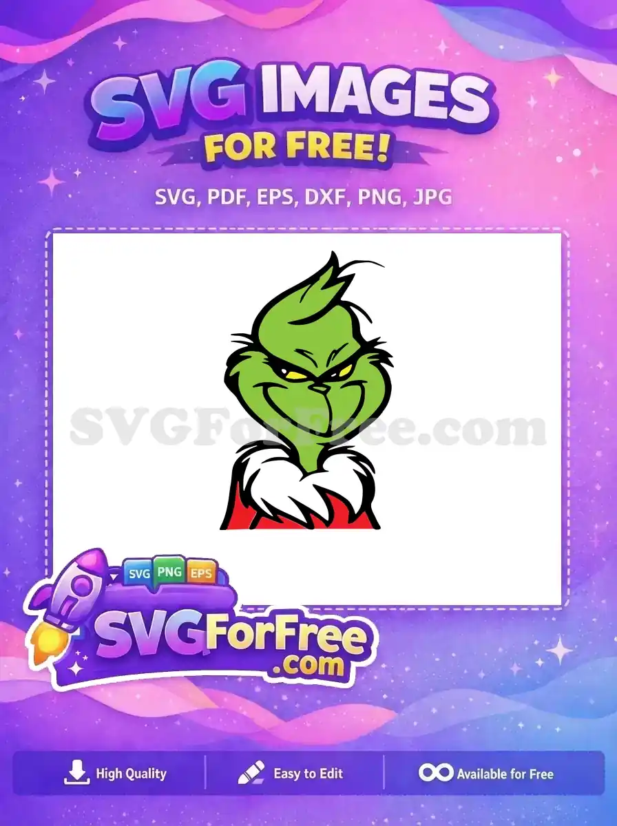 Free Grinch Smirk Free Red Coat Dr Seuss Free SVG