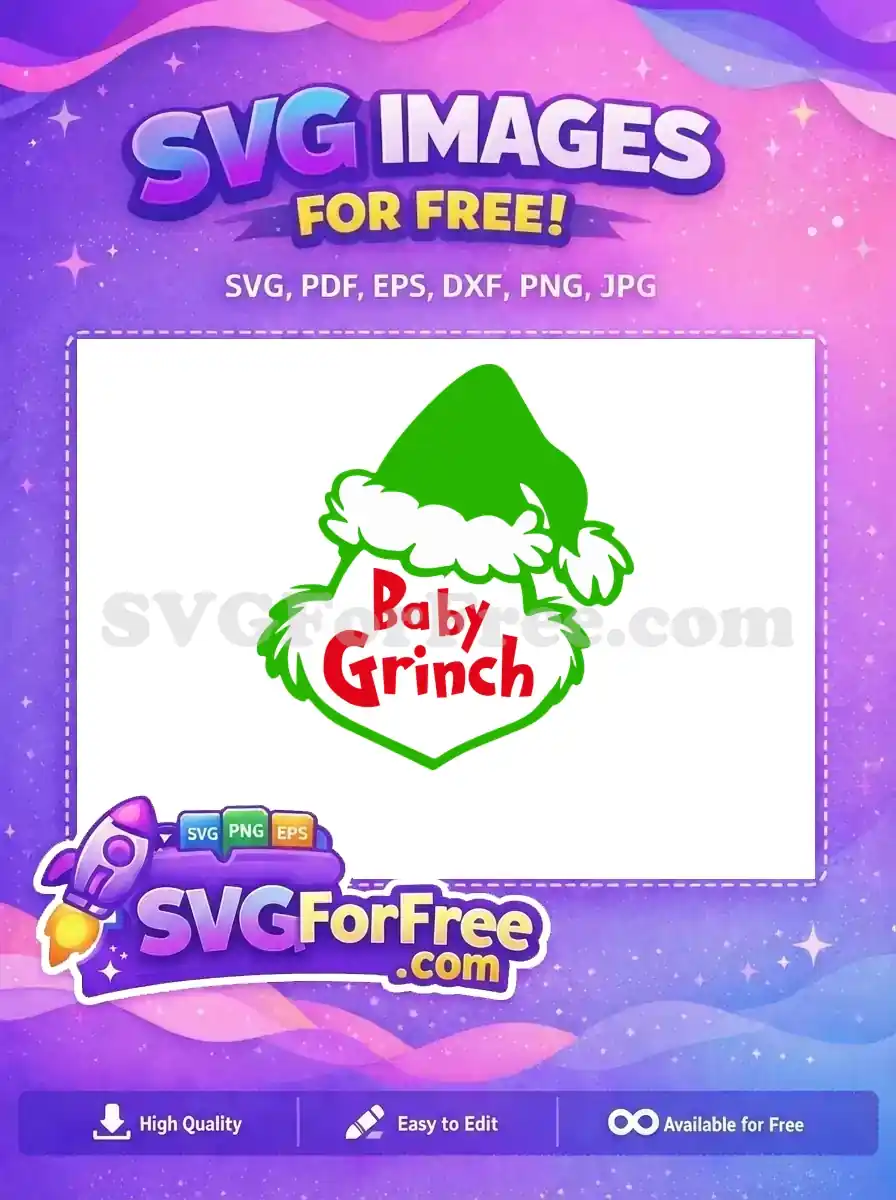 Free Baby Grinch Green Face Free Santa Hat Dr Seuss Free SVG