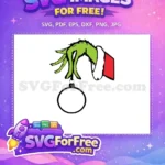 Free Grinch Green Hand Red Sleeve Free Christmas Ornament Dr Seuss Free SVG - Instant Download