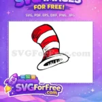 Free Red Striped Free Whimsical Cartoon Dr Seuss Free SVG - Instant Download