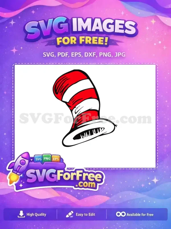 Free Red Striped Free Whimsical Cartoon Dr Seuss Free SVG