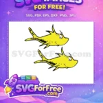 Free yellow fish Free cartoon style Dr Seuss Free SVG - Instant Download
