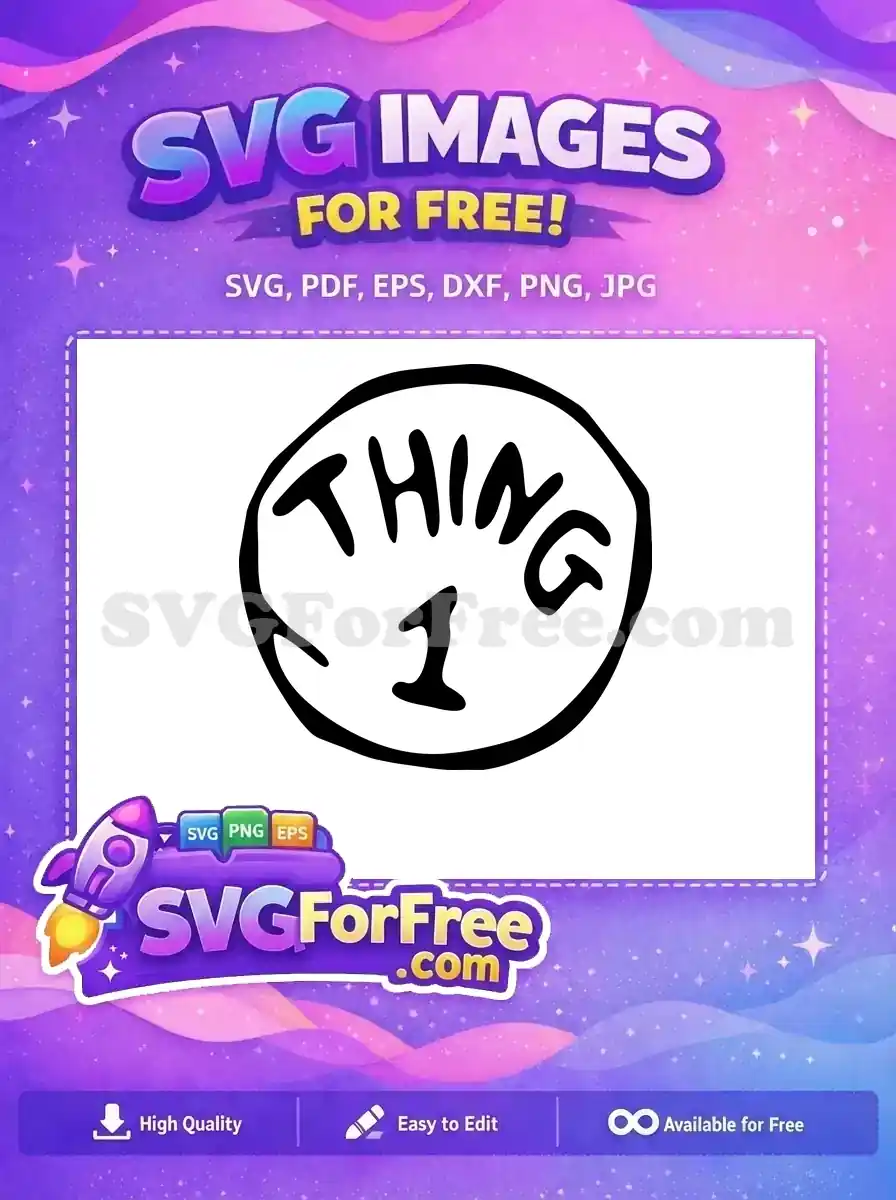 Free Classic Emblem Free Bold Graphic Dr Seuss Thing One Free SVG