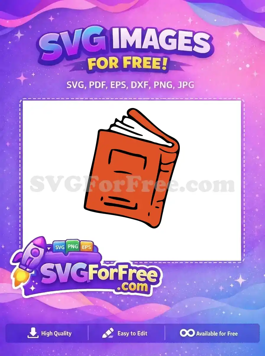 Free Orange Book Open Pages Free Classic Storybook Style Dr Seuss Free SVG