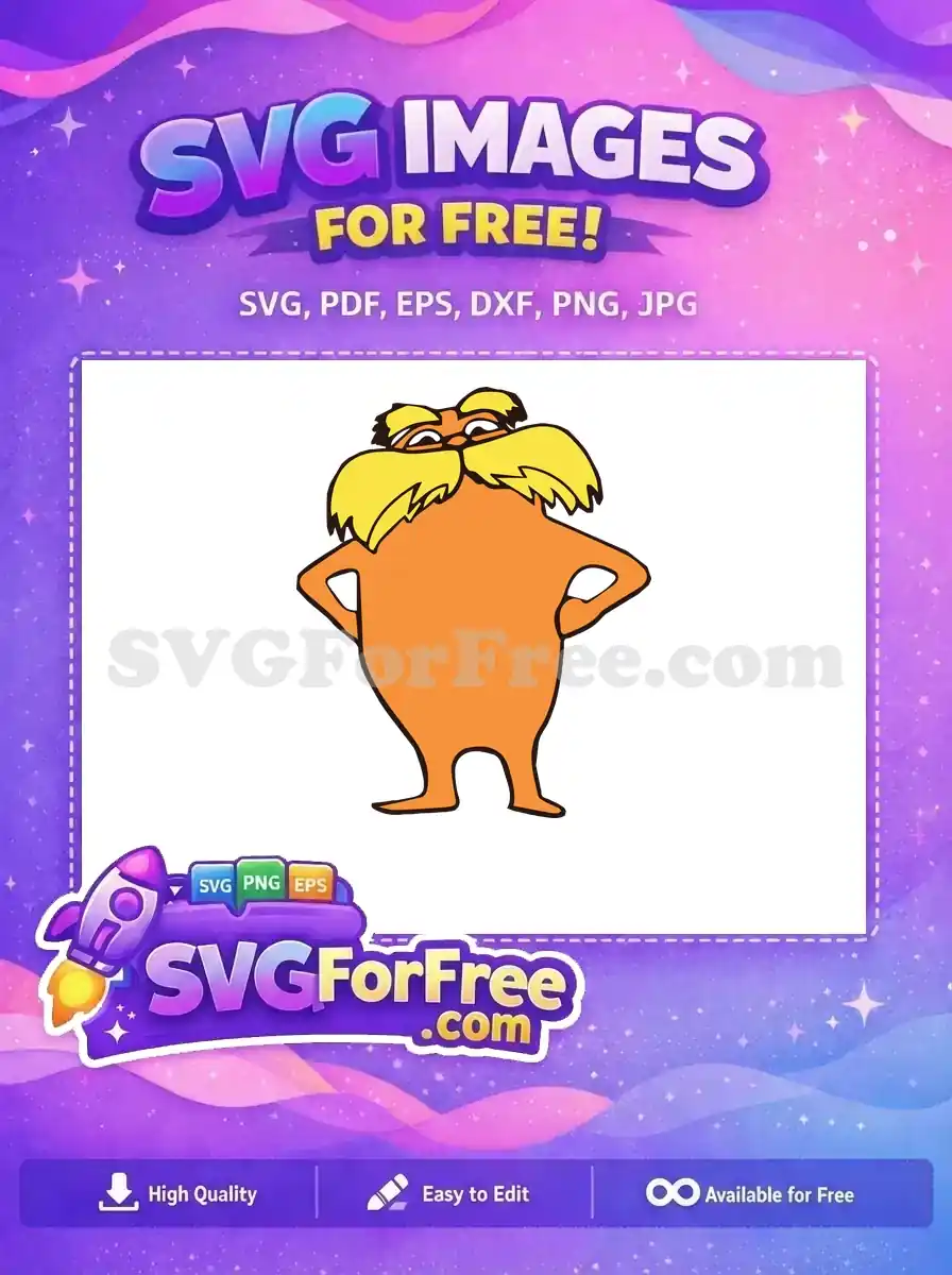 Free Orange Lorax Free Yellow Mustache Dr Seuss Free SVG