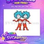 Free Thing Characters Free Blue Hair Dr Seuss Free SVG - Instant Download