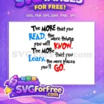 Free Blue Read Text Free Red Know Learn Dr Seuss Quote Free SVG - Instant Download