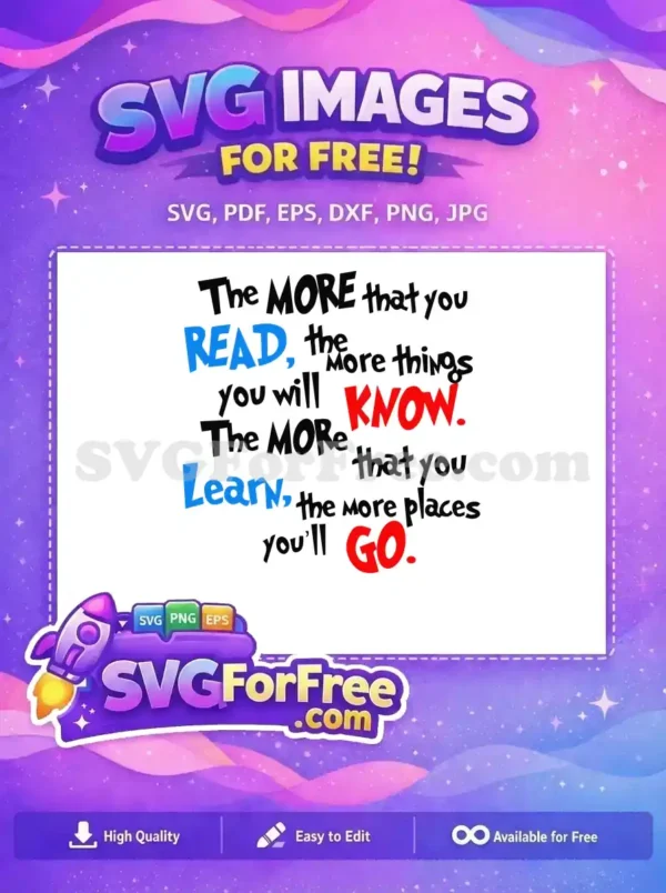 Free Blue Read Text Free Red Know Learn Dr Seuss Quote Free SVG Free Blue Read Text Free Red Know Learn Dr Seuss Quote Free SVG
