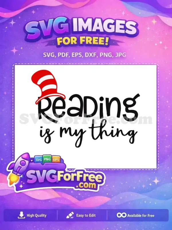 Free Red Hat Free Reading Quote Dr Seuss Free SVG