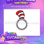 Free Striped Hat Free Blue Red Dots Dr Seuss Free SVG - Instant Download