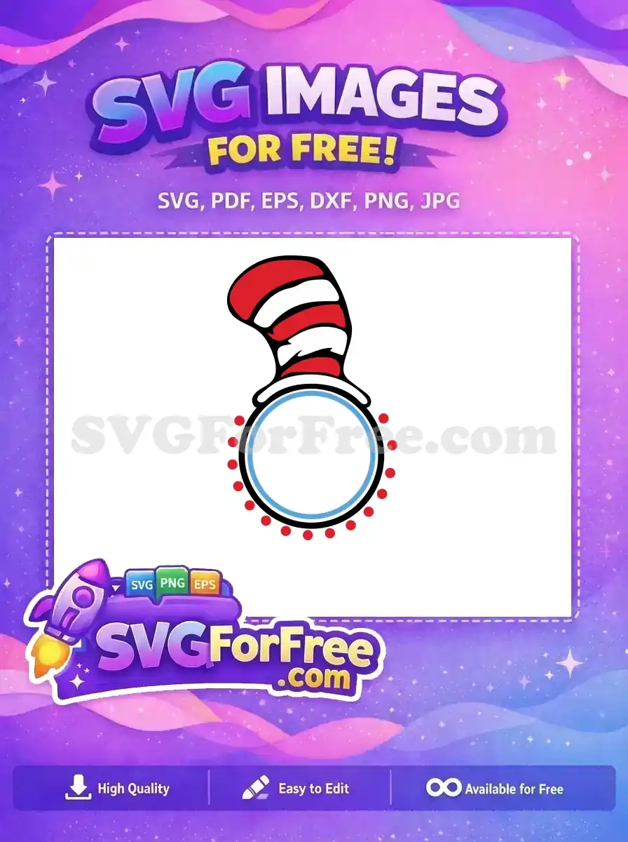 Free Striped Hat Free Blue Red Dots Dr Seuss Free SVG